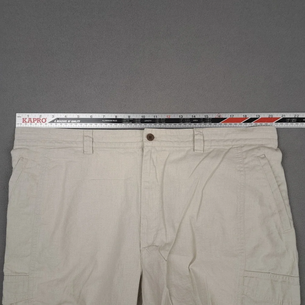 Cubavera Linen Shorts Mens 40 Khaki Cargo 10